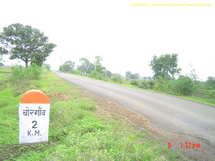 District Betul Road Name Dhanora Jeen Borgaon